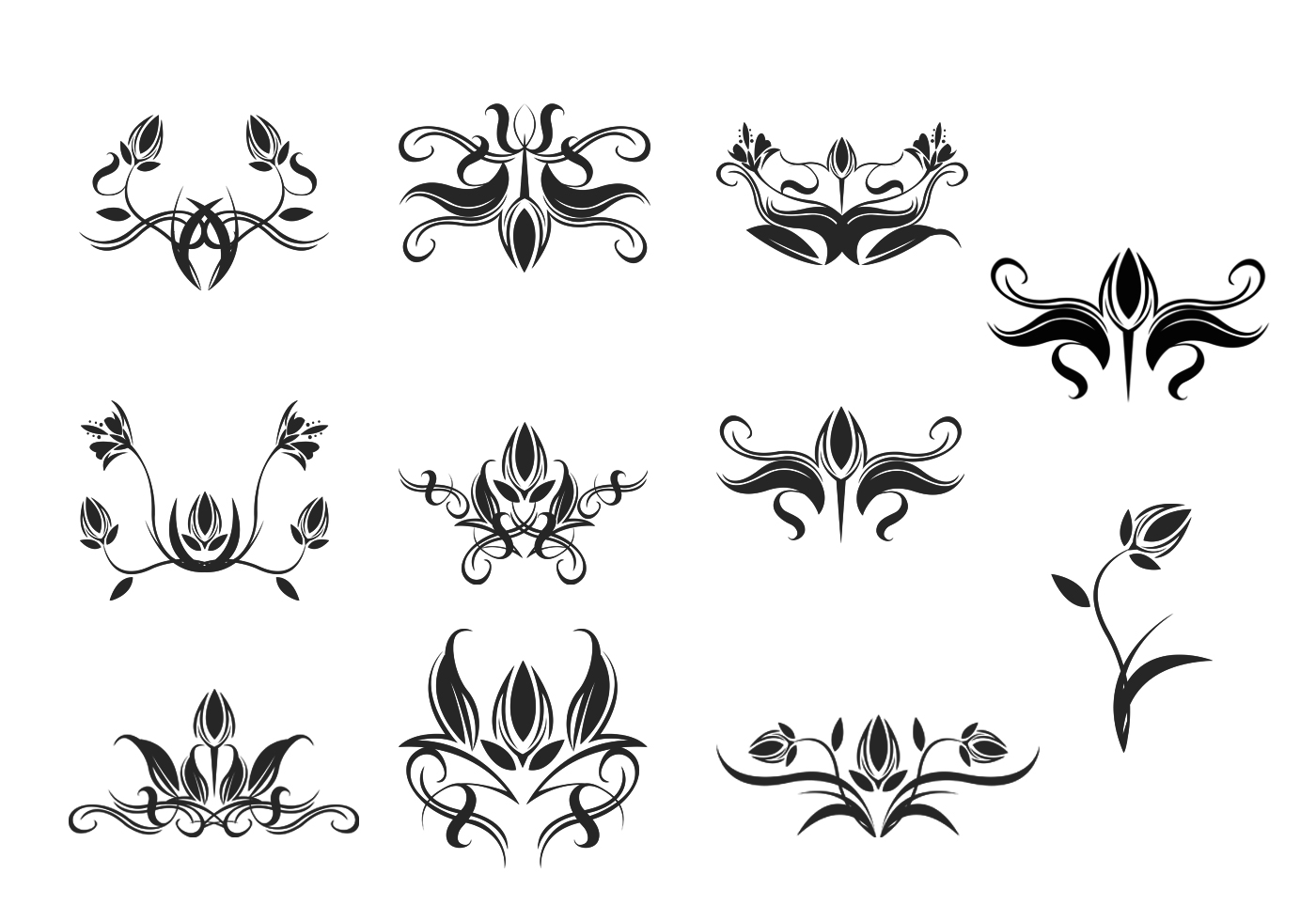 Floral Ornaments Vector Pack 12147 Vector Art At Vecteezy