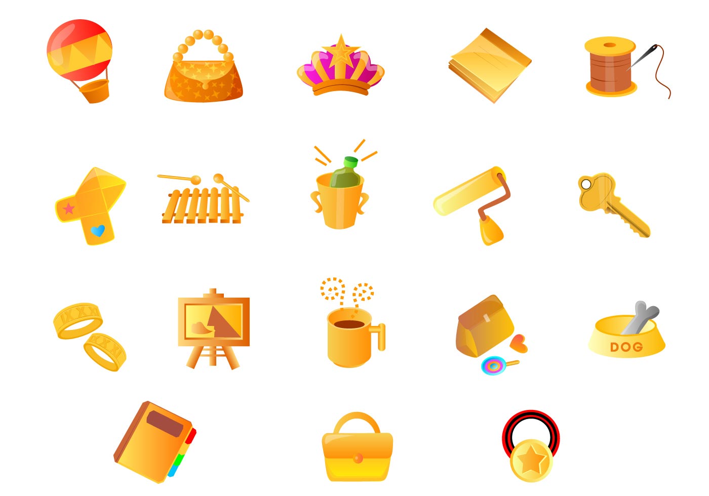 Download Various Gold Icon Vector Pack - Download Free Vectors ...