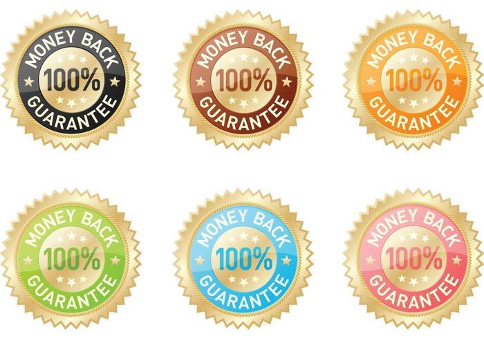 Colored Money Back Guarantee Vectors
