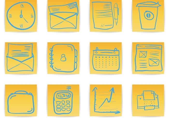Office & Business hand draw icon Office & Business hand draw icon