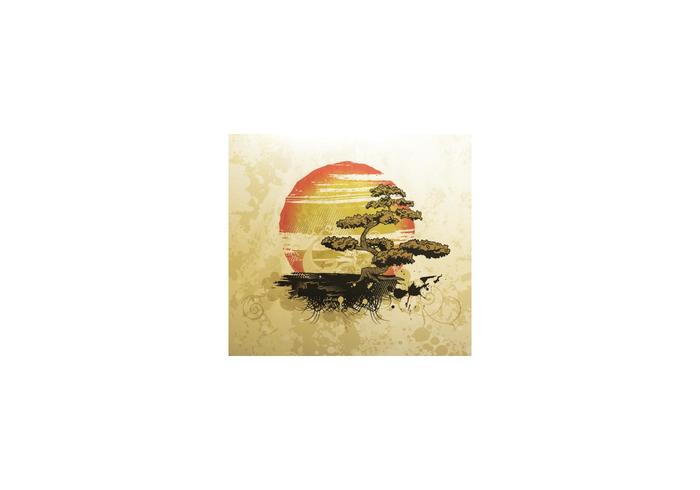Free vector illustration with bonsai Free vector illustration with bonsai