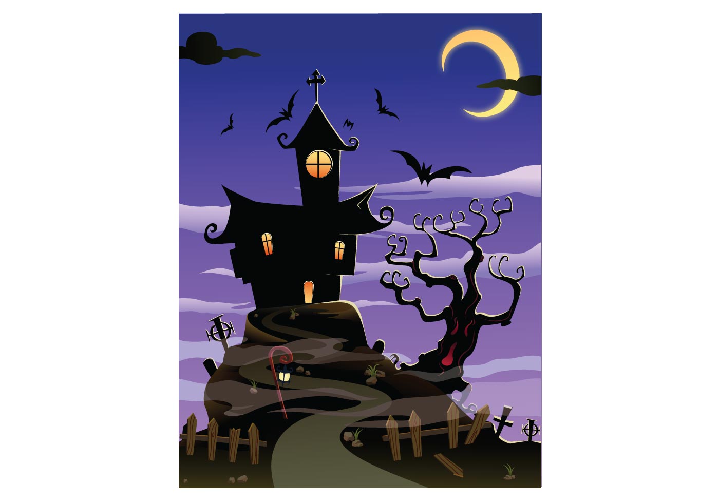 Download Free Spooky House Halloween - Download Free Vector Art ...