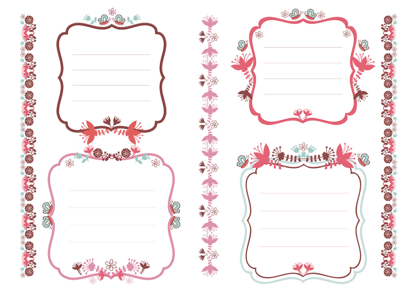 Download Floral Tags and Borders Vector Pack - Download Free ...