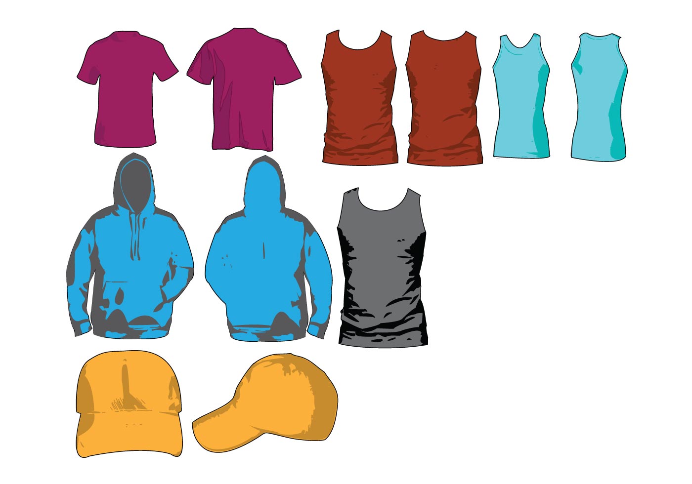  Clothing  templates  pack Download Free Vector Art Stock 