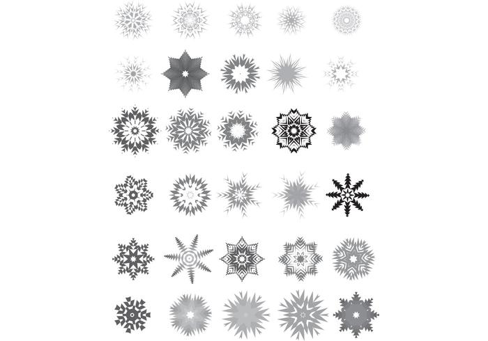 30 Vector Snowflakes 30 Vector Snowflakes