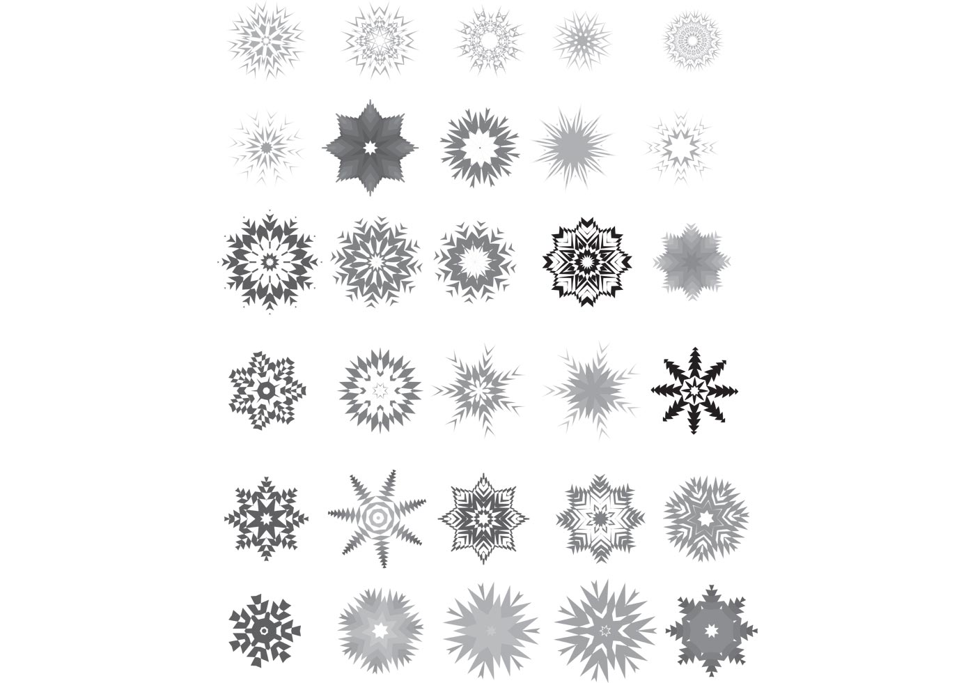 Download 30 Vector Snowflakes - Download Free Vector Art, Stock ...