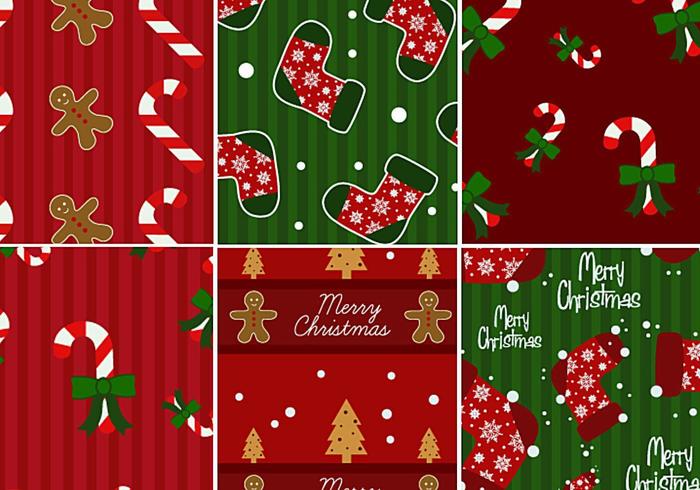 Candy Cane & Gingerbread Illustrator Pattern Pack vector