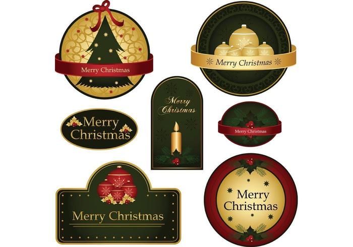 Merry Christmas Label Vectors