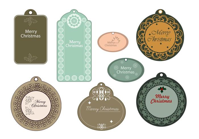 Elegante Merry Christmas Tag Pack Vector