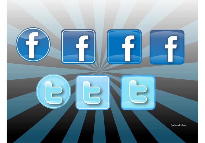 Iconos Twitter & Facebook Iconos Twitter & Facebook