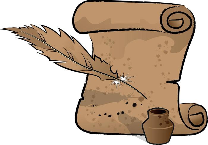 Inkstand And Feather Vector Inkstand And Feather Vector