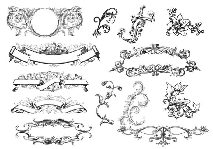 Antique Scroll Ornament Vectors