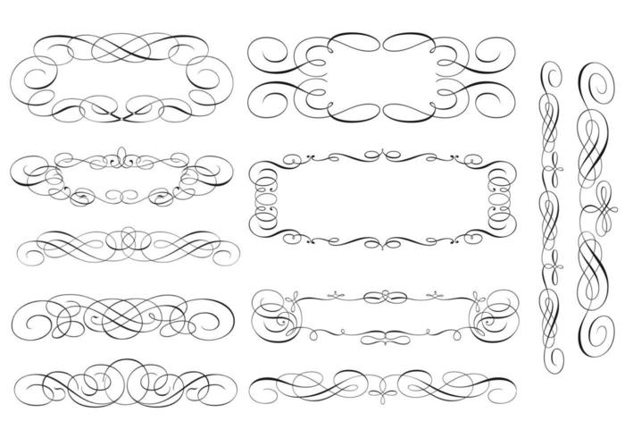 Swirly Scroll marco y la frontera Vector Pack