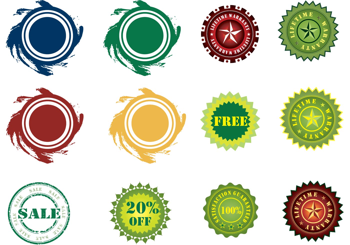 Stickers Vector Set Download Free Vector Art Stock 