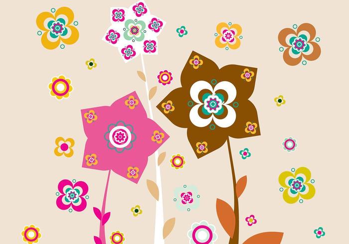 Pink and Brown Floral Illustrator Wallpaper vector