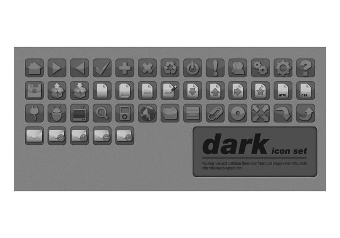 Dark Vector Icon Set Dark Vector Icon Set