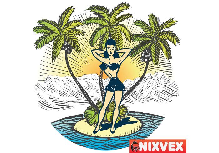NixVex "Girl on Beach" Free Vector NixVex "Girl on Beach" Free Vector