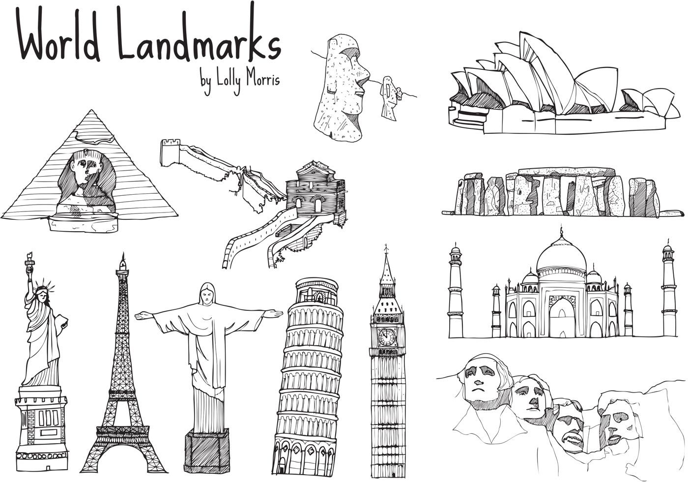 Free Vector World Landmarks Template - Bank2home.com