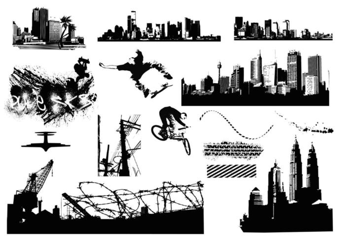 City Scenes Elements Vector Pack