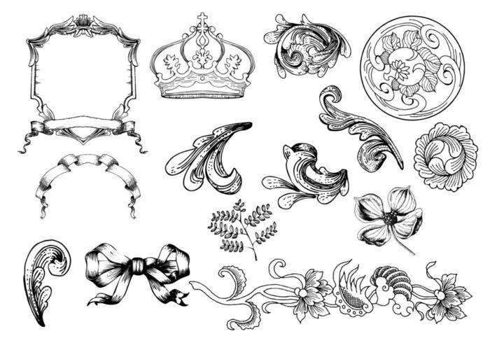 Etched Ornament Vector Pack Two