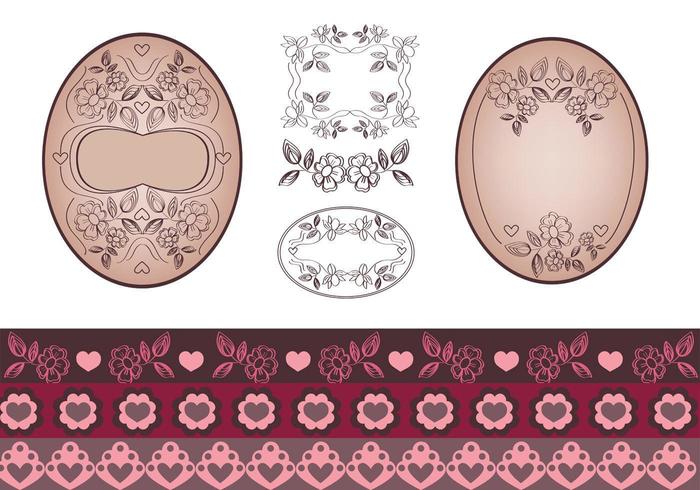 Floral Tag and Border Vector Pack