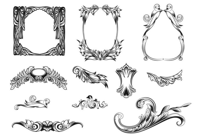 Feathered Frames Vector Pack