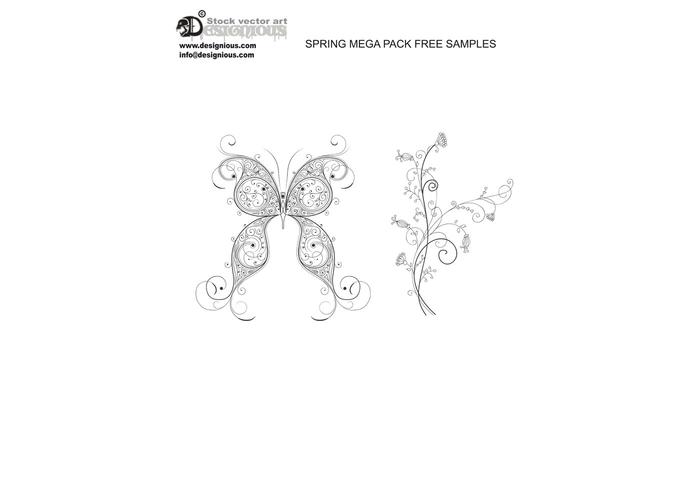 Free vector butterfly and flower Free vector butterfly and flower