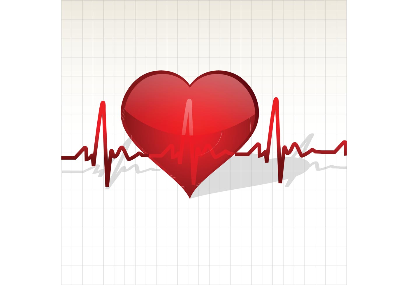 Download Free Heart with Life Line Vector