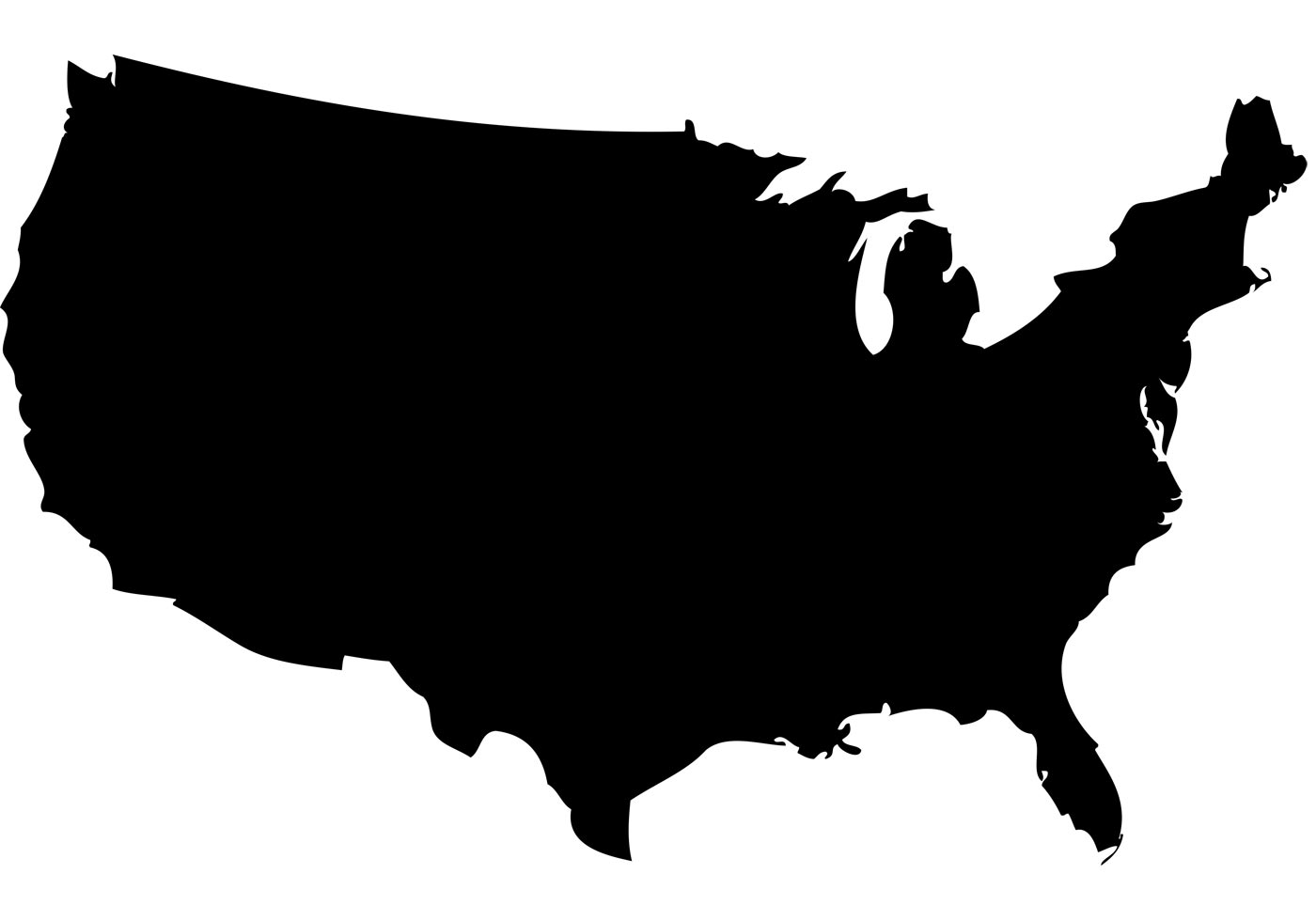 Free US Map Silhouette Vector