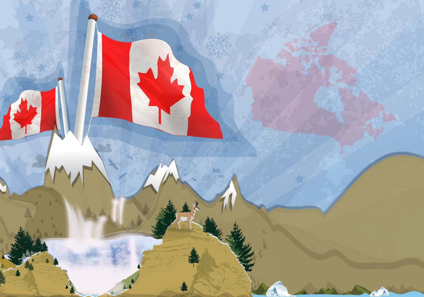 Canadian Landscape Postcard - Download Free Vector Art, Stock Graphics