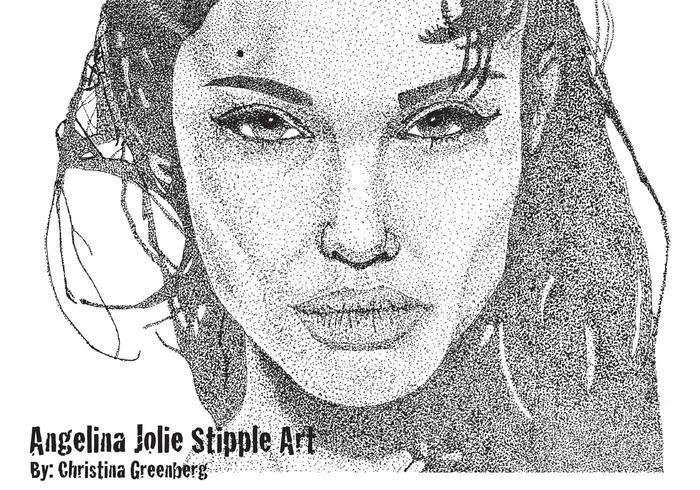 Angelina Jolie Stipple Art Vector Angelina Jolie Stipple Art Vector