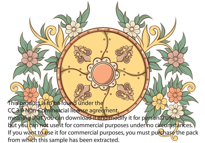 Shield and Floral Vector Element Shield and Floral Vector Element