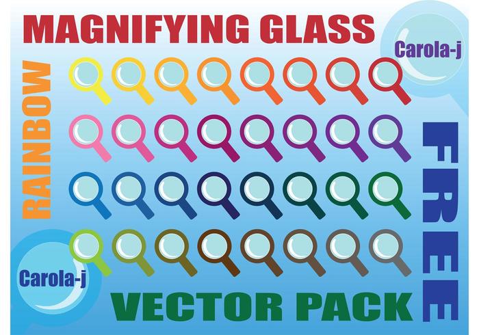 Rainbow Magnifying Glass Vector Pack Rainbow Magnifying Glass Vector Pack