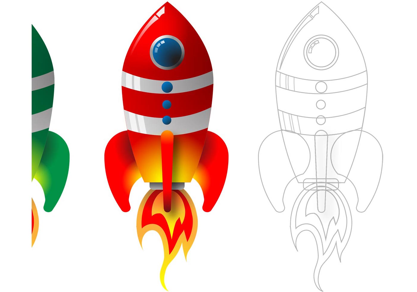 Download Free Retro Rocket Vector