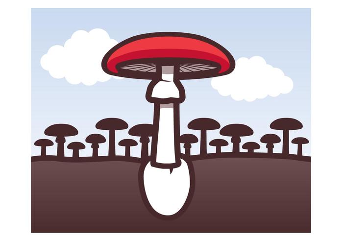 Woodland Mushroom Vector