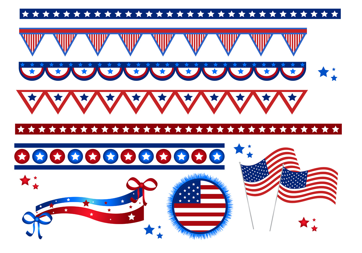 4th of July Flags and Borders Vector Pack 30398 Vector Art at Vecteezy