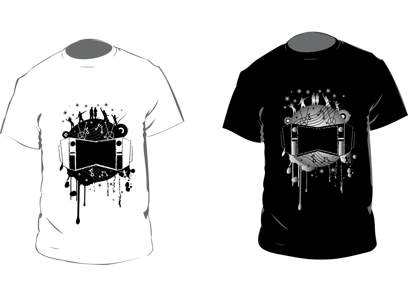 Download Free Black and White T-shirt Vector