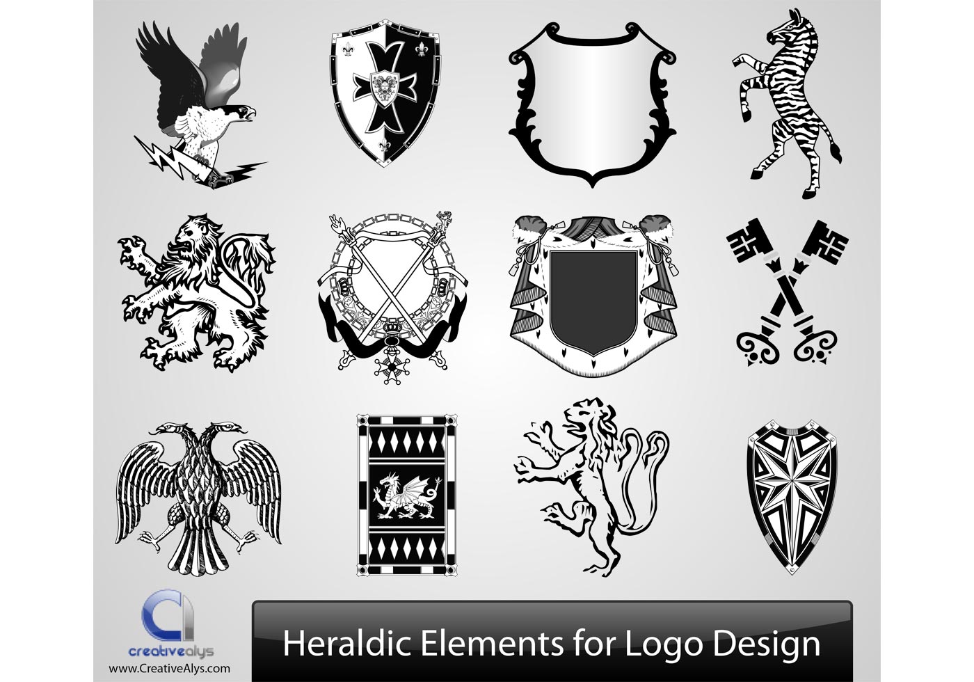 Download Vector heraldic elements for logo design - Download Free ...