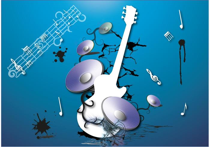 Guitarra e musica Vector Guitarra e musica Vector