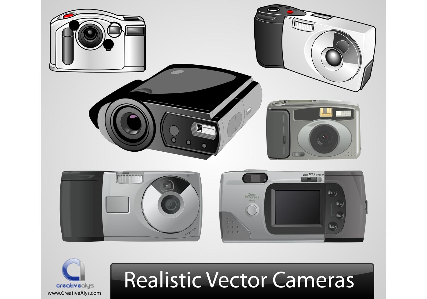 Realistic Vector Cameras Download Free Vector Art, Stock Graphics