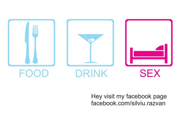Food, drink, sex Funny T-Shirt Food, drink, sex Funny T-Shirt