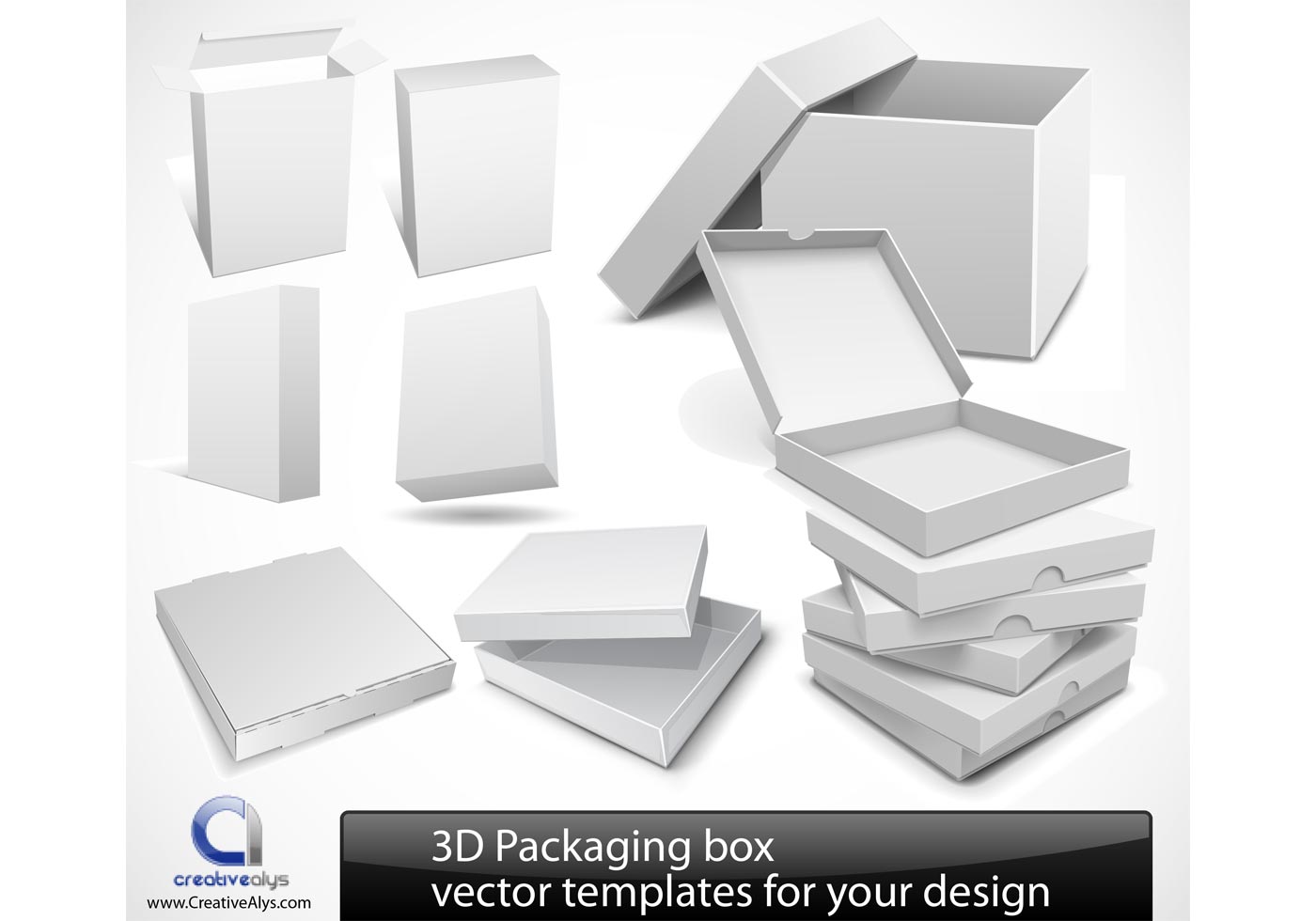 Download 3D Packaging box vector templates for your design ...