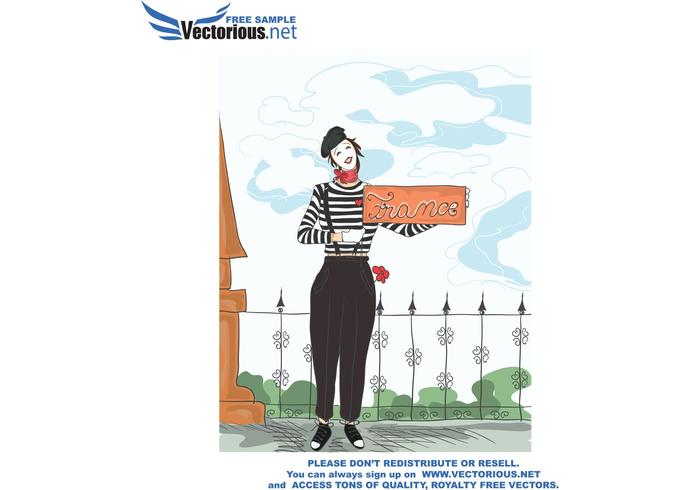 funny doodles with mime vector background funny doodles with mime vector background