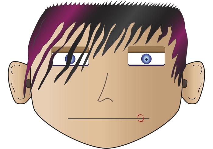 Emo, Punk, Angry Face Vectors Emo, Punk, Angry Face Vectors