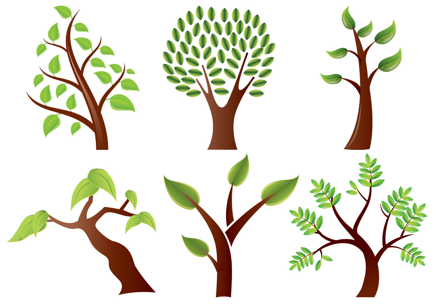 Download Stylized Trees Vector Pack 32343 - Download Free Vectors ...