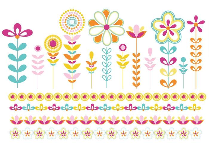 Flowers and Borders Vector Pack