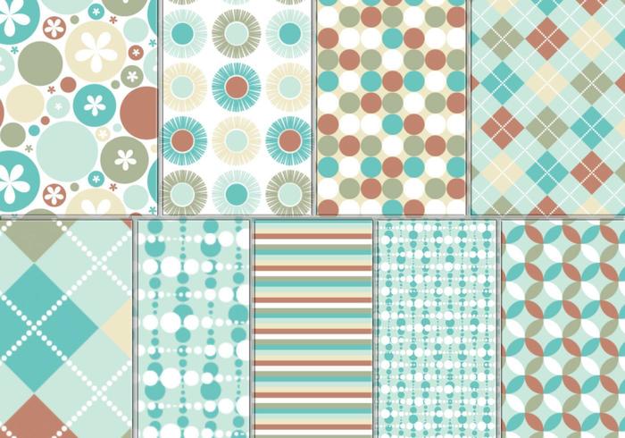 Turquoise and Rust Vector Pattern and Wallpaper Pack