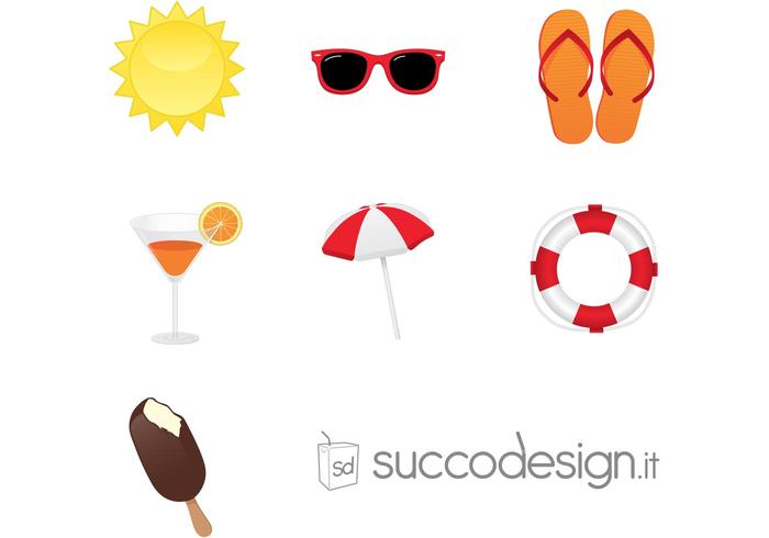 Free Summer Icon Vector Set Free Summer Icon Vector Set