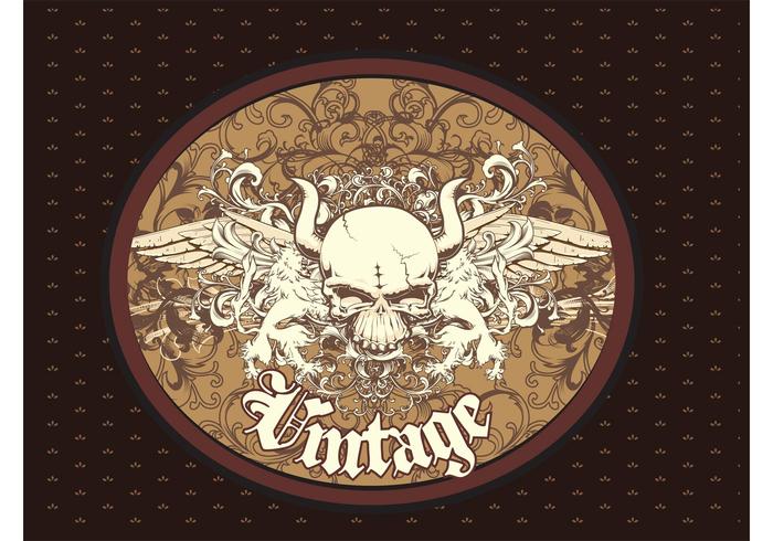 Free Vector Vintage Emblem with Skull Free Vector Vintage Emblem with Skull