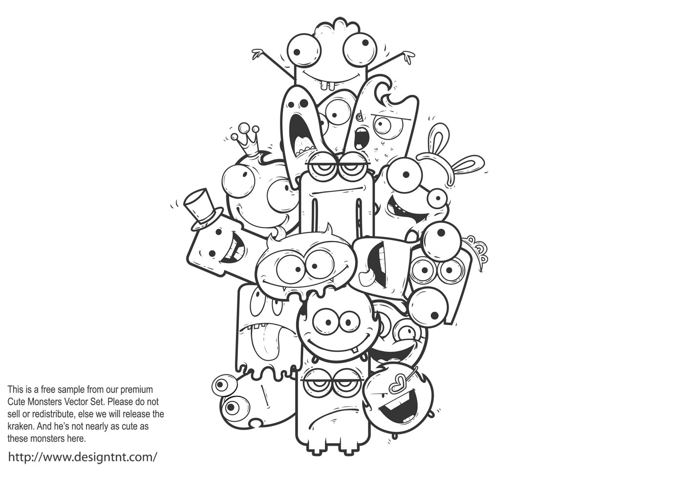 Download Free Cute Vector Monsters